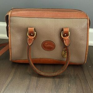 Vintage Dooney & Bourke Handbag with Handles Crodsbody Strap Tan